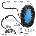45W Pump 0.4MM Automatic Timing Cooling Watering System 6/9/12/18/21M Outdoor Garden Irrigation Kit Brass Mist Nozzles Sprayer