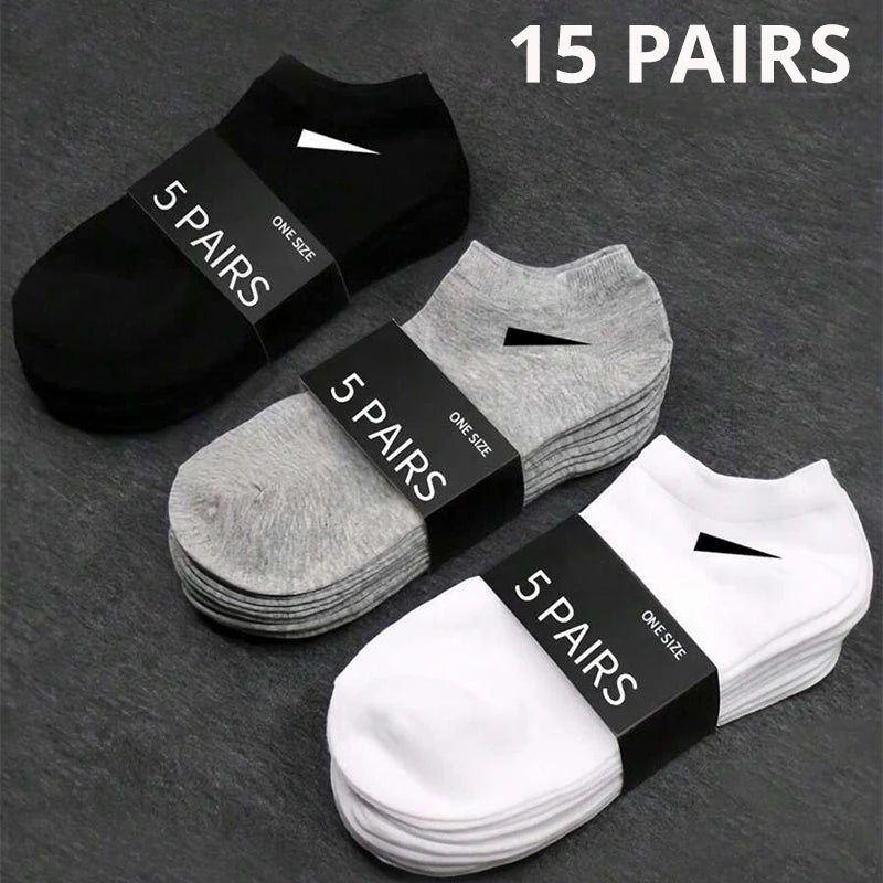 5/10 /20/30 Pairs Unisex Casual Plain Color Boat Socks | SAMAG