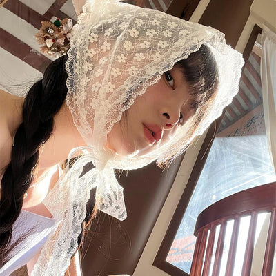 Lace flower elegant temperament female white sweet | SAMAG