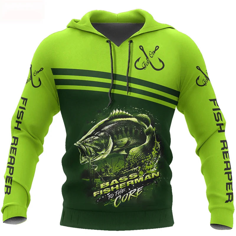 Funny 3D Fish Print Hoodies For Men Outdoor Go Fishing Sweatshirts Autumn and Winter Casual Pullover Fashion - View 7 | SAMAG