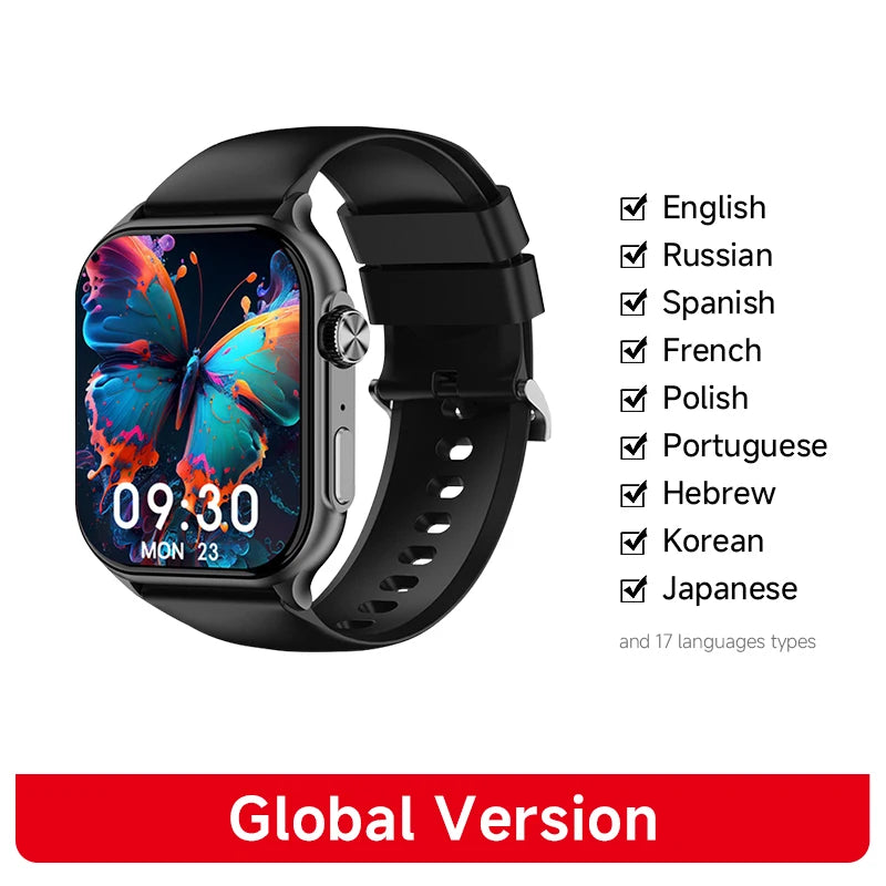 Lenovo 2026 Smart Watch 1.96" HD AMOLED Display Heart Rate Health Monitoring Bluetooth Voice Callings Smartwatch For Android IOS