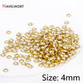 3mm/4mm 14K Gold Plated Brass Tiny Bead Caps For DIY Bracelet Necklace Making Findings Accessories,Supplies For Jewelry