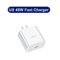 45W PD Fast Charging For Samsung S22 S23 Ultra Note10 Plus Mobile Phone USB Type C Cable Fast Quick Charging Wall Adapter
