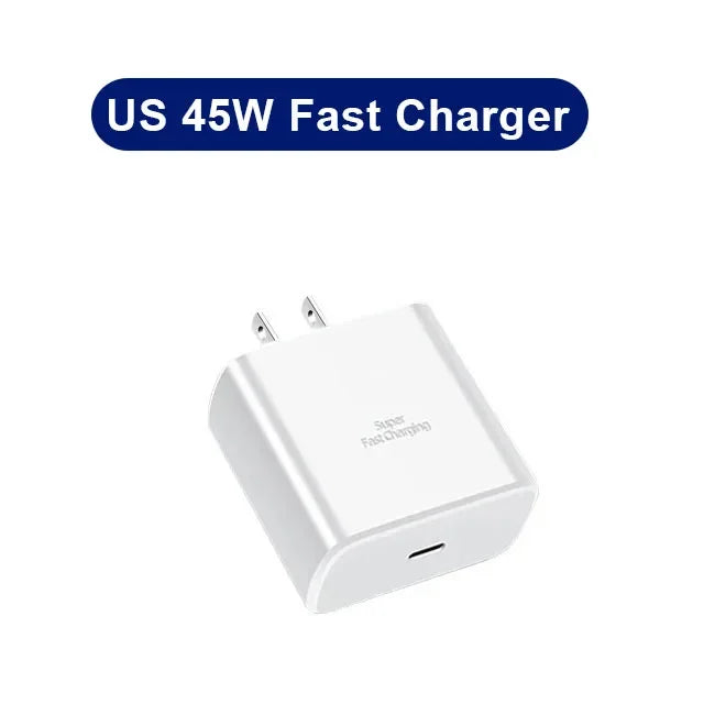45W PD Fast Charging For Samsung S22 S23 Ultra Note10 Plus Mobile Phone USB Type C Cable Fast Quick Charging Wall Adapter