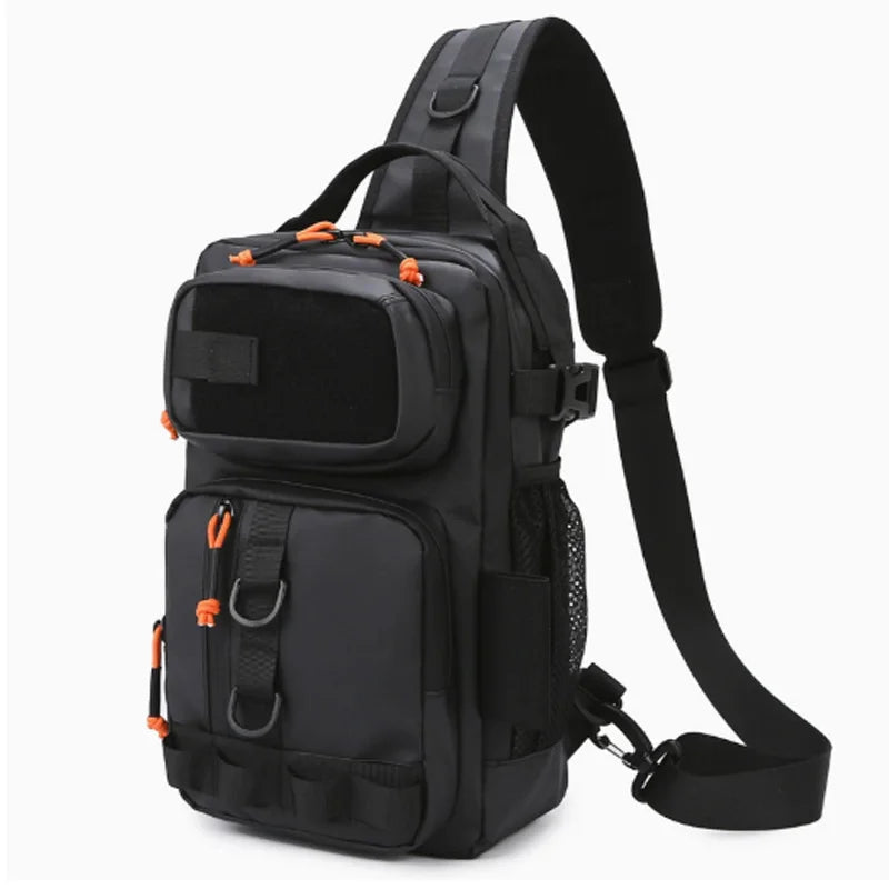 Fishing Chest Bag With Rod Holder MOLLE Tactical | SAMAG