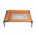 Elevated Dog Bed with Pillow Border Firm Support Elevated Dog Bed L-Shaped Pet Lounger All Seasons Use Cooling Mesh Pet Cot