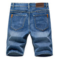 Summer Shorts Jeans Men Denim Pants Stretch Dark Blue | SAMAG