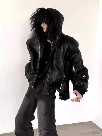 Mauroicardi Spring Autumn Cool Short Oversized Black Warm | SAMAG
