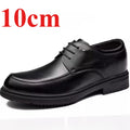 Men's Dress Shoes for 10cm Elevator Genuine Leather Breathable Cowhide Handsewn Height Increasing Shoe Groom Wedding Derby Shoes