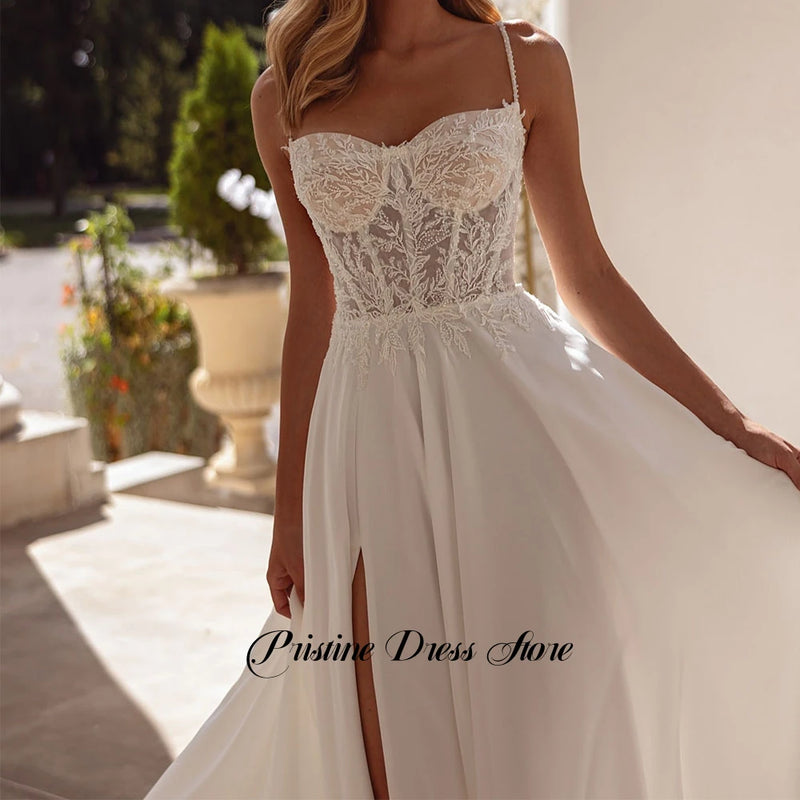Customized Beach Chiffon Wedding Dresses for Women - View 3 | SAMAG
