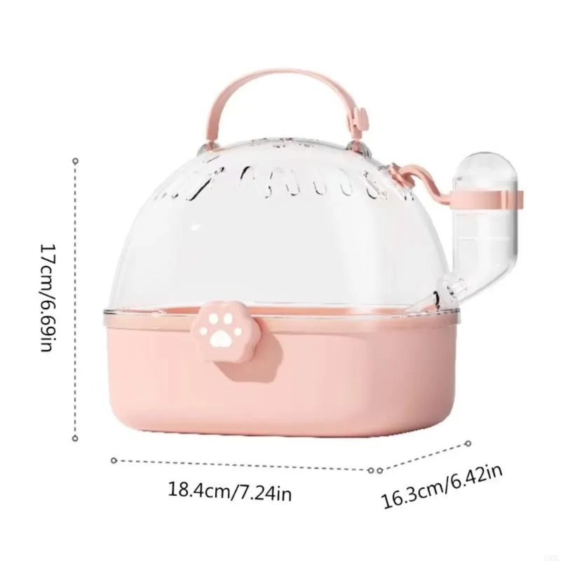Transparent Pet Carriers Cage Breathable Escape-Proof Travel Pet Cage Ventilated with Water Bottle Pet House for Small Pet