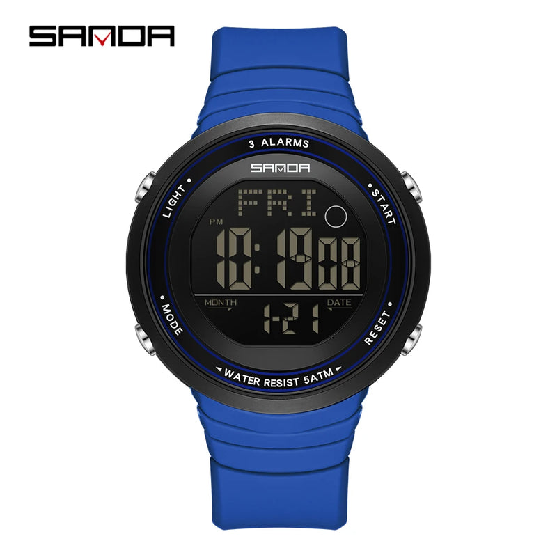 SANDA Digital Sport Watch for Men Military Electronic Waterproof Student LED Wristwatches Alarm Clock - Visuel 9 | SAMAG
