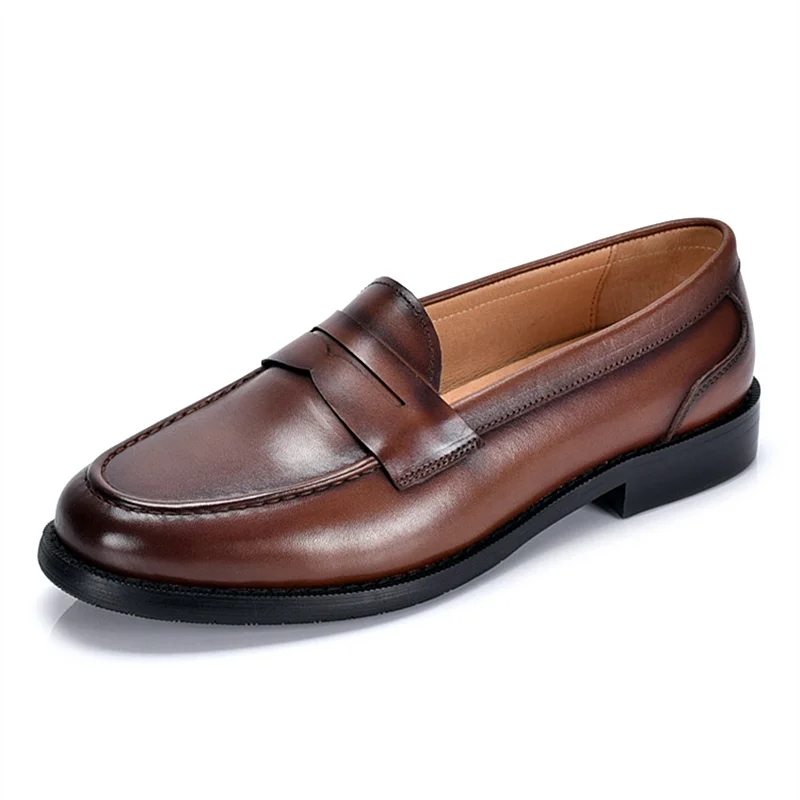 Black high-quality cowhide men's loafers tassel casual walking  driving all genuine leather men's shoes