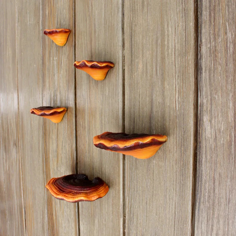 5pc Creative Resin Ganoderma Decor， Tree Stump Ornament，Outdoor Garden Decor,  Spring Theme Supplies, Home Garden Decoration, Ya