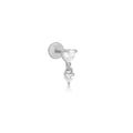 Aide 1pc 925 Sterling Silver Mini Zircon Thick Flat Screw Back Drop Earrings For Women K Gold Piercing Stud Earrings Jewelry