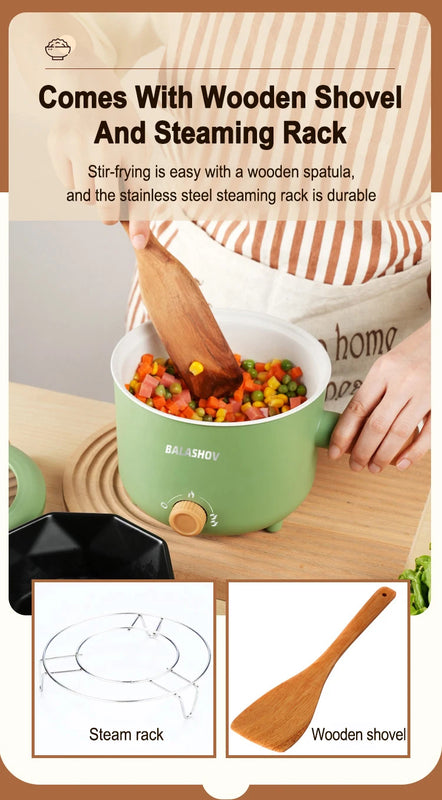Electric Cooker Kitchen Appliance Double Layer Home for Hot Pot Cooking Soup Heater Multifunction Cooker Mini Non-stick Pan Pots