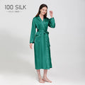 Birdtree 19 Momme 100%Pure Silk Long Robe for Women Silky Sleepwear Ladies Elegant Nightgown Natural Pajamas P36089QM