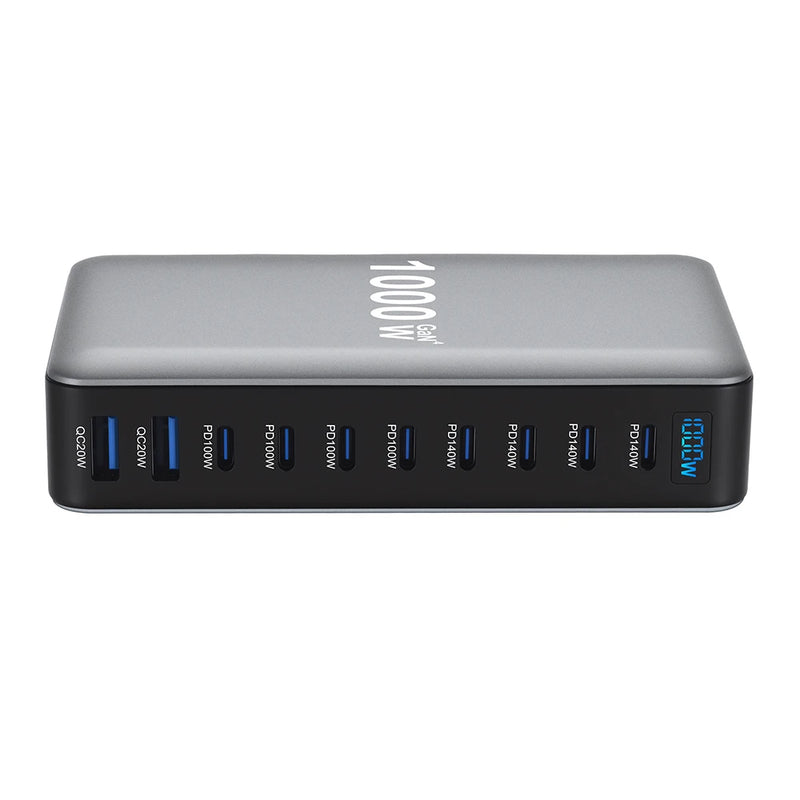 1000W GaN Charger USB C Fast Desktop 10Port USB Type C PD3.1 Charger Fast Charging for iPhone 17 16 15 Samsung S24 Xiaomi Laptop