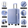 Multifunctional Front Opening Expandable Suitcase with Cup Holder Large Capacity Luggage 360° Shock Absorbing Wheels 20' 24' 28'
