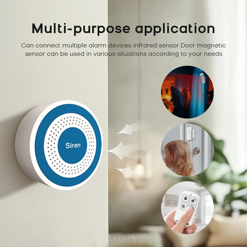 PGST WiFi Alexa Tuya Smart Life Home Alarm Security System Kit Home Automation Alarm Security Protection Door Motion Sensor