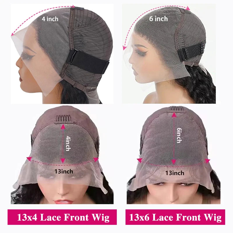 Body Wave Bob Wig Human Hair 13x4 Short Bob Lace Frontal Human Hair Wigs 200% Density Transparent Lace Frontal Brazilian Virgin Bob Wig For Women