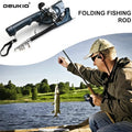 DEUKIO Portable Carp Foldable Fishing Rod Combo Folding Fishing Lure Rod Telescopic Fighing Pole Reel Combo with Fishing Line