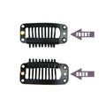 12 pcs 32mm 9-teeth Hair Extension Clips Wig Clips Combs Snap Clips with Rubber for Hair Extension Toupee DIY