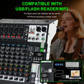 MZX 4/6/8/10-Channel Professional Audio Mixer Console With 99 DSP Effects Bluetoth5.0 USB Mixing Board Dj Mixer Stage Equipment