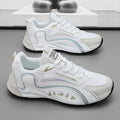 Trendy Black and Gold Color-Blocking Mesh Casual Shoes, Men's Breathable Shock-Absorbing Thick-Soled Sneakers, Versatile Soft-Soled Non-Slip Men's Shoes for Daily Commuting