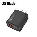 Quick Charge 3.0 Fast Charger Muti Total 120W 4 Port USB Type C PD Mobile Phone Wall Adapter for iPhone 16 Samsung S24 Xiaomi 15
