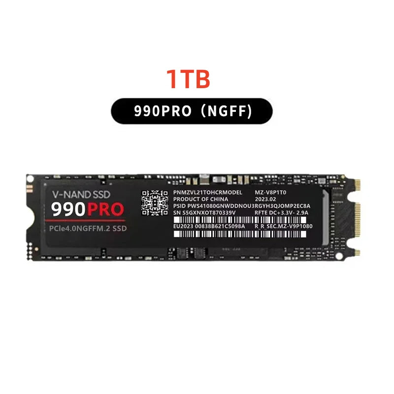Brand+ 980 990Pro M.2 Sata SSD NVME 1TB Ultra-high-speed transmission NAND Internal Hard Drive for Ultrabooks Tablet Computers