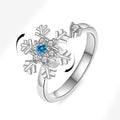 VENTFILLE 925 Sterling Silver Sunflower Diamond Zircon Rotatable Ring For Women Gift Relieve Stress Ring Jewelry Wholesale