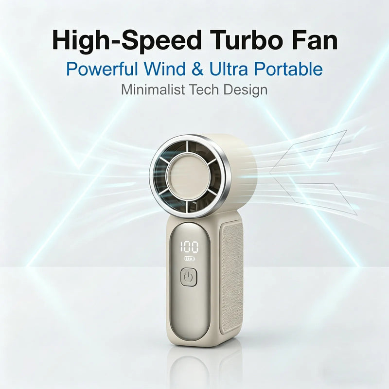 Portable Handheld Mini Fan, 6 Speeds 16900 RPM High Velocity Personal Fan with LED Display, USB Rechargeable, Mini Fan with Lanyard for Makeup, Travel, Outdoor for Women Girl Gift,Purple