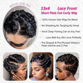 Short Curly Pixie Cut 13x4 Lace Front Wig Human Hair Wigs 13x Lace Frontal Wigs Short Layered Curly wig