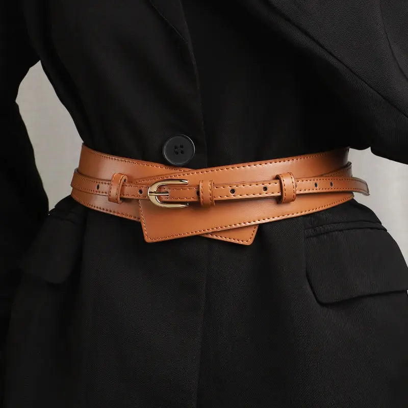 Ladies' new belt dual-purpose high-end decorative dress with blazer fashionable wide waist belt