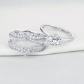 Newshe 925 Silver Bridal Set Original Wedding Rings for Women 1.8Ct Round Cut Zircon Moissanite Engagement Ring Enhancer Band