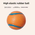 Elastic Indestructible Dog Squeaky Ball Toy Chew Resistant Interactive Pet Toy For Teeth Grinding Training Self Entertainment