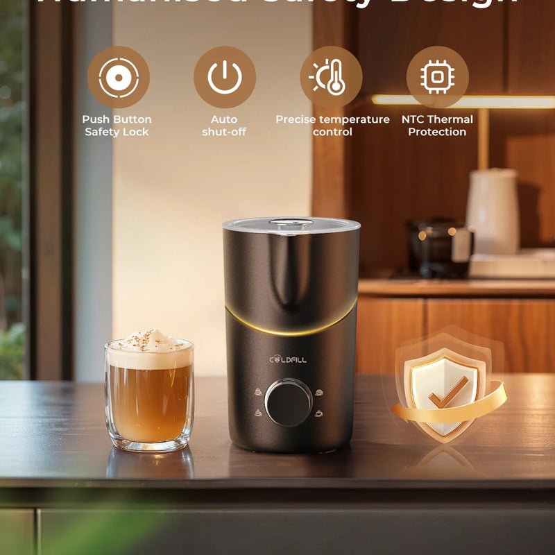 Electric Milk Frother Automatic Rotary Foamer for Coffee Cappuccino Latte Hot and Cold Foam Maker Split Type Milk Foamer