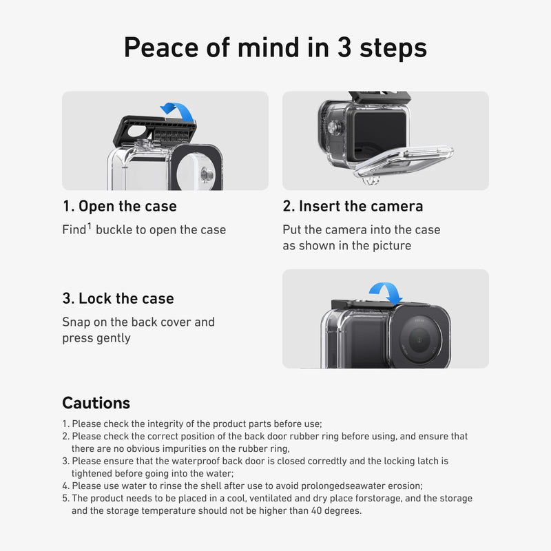 TELESIN Waterproof Case For DJI OSMO Action 6 Underwater 60M Diving Housing Cover With Dive Filter For DJI Action 6