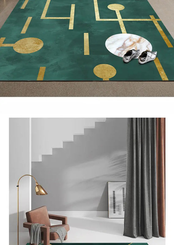 Modern Luxury Rugs Living Room Decoration Home Large Carpet for Bedroom Children's Room Decor Floor Mats Green Porch Doormat