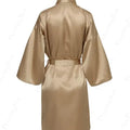 Solid Satin Night Robe, Elegant Half Sleeve V Neck House | SAMAG