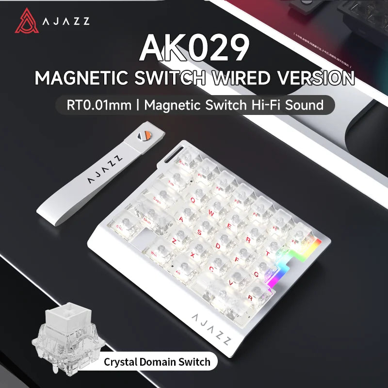 AJAZZ AK029 Wired One-Handed Gaming Keyboard HE Magnetic Switch 29 Key RGB 8000Hz Mini Mechanical Keyboard for E-sports PC Gamer