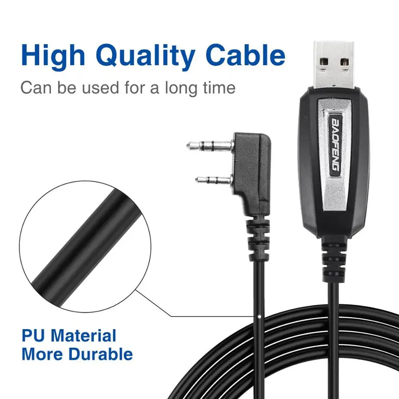 Baofeng 2 Pins Plug USB Programming Cable for Baofeng UV-5R  UV-21 13 BF-888S Quansheng K5 K6 Walkie Talkie FTDI Upgrade Cable