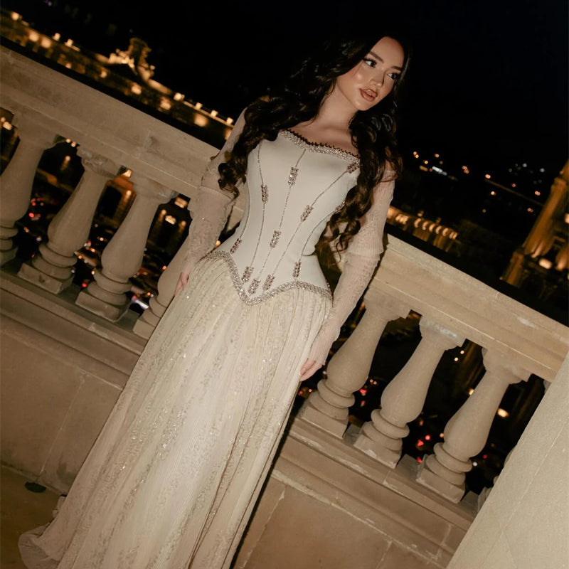 Contessa Custom Off Shoulder Corset Prom Dress Beading | SAMAG