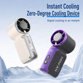 Portable Mini Handheld Cold Compress Fan 199 Speed Adjustable Digital Display Turbo Bladeless Fan USB Rechargeable Cooling Fan
