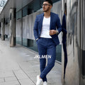 Gray Men's Suit 2 Piece Suit Summer Casual Jacket Pants Formal Wedding Tuxedo Groom Clothes Custom Color Blazer XS-5XL