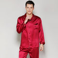 Birdtree 19 Momme 100%Pure Silk Pajamas Sets, Men Homewear Male Casual Long Sleeve Loungewear Pant 2 PCS Suit Sleepwear S38008QM