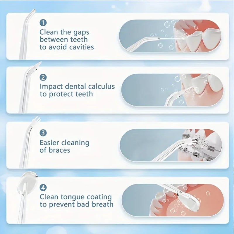 16pcs Dental Hygiene Kit - Includes Standard & Orthodontic Nozzles For Effective Teeth Cleaning And Oral Care