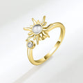 VENTFILLE 925 Sterling Silver Sunflower Diamond Zircon Rotatable Ring For Women Gift Relieve Stress Ring Jewelry Wholesale