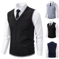 Men's Casual V-Neck Knit Sweater Vest Fashion College Style Men Knitted Sleeveless Vests Jersey